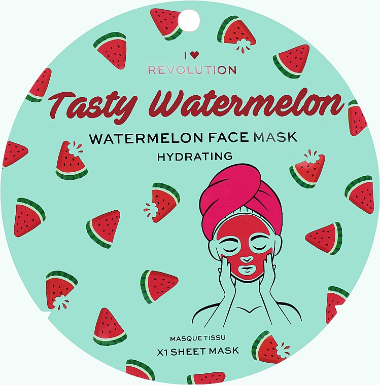 Nawilżająca maska ​​w płachcie - I Heart Revolution Watermelon Hydrating Printed Sheet Mask — Zdjęcie N1