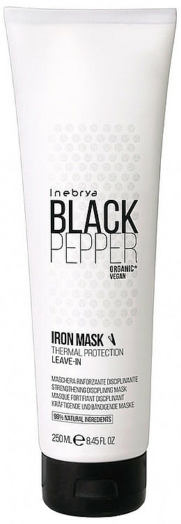 Termoochronna maska do włosów suchych z czarnym pieprzem - Inebrya Black Pepper Iron Mask — Zdjęcie N1