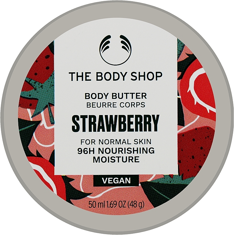 Rozświetlający olejek do ciała - The Body Shop Strawberry 96H Nourishing Moisture Body Butter — Zdjęcie N2