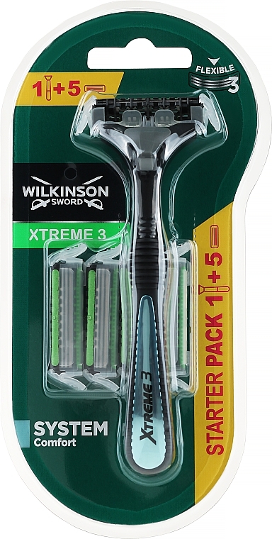 Maszynka do golenia + 5 wymiennych ostrzy - Wilkinson Sword Xtreme3 Hybrid — Zdjęcie N1