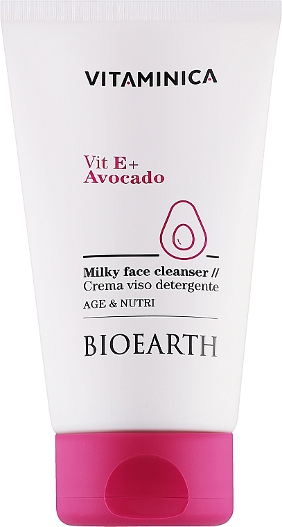 Mleczko do mycia twarzy - Bioearth Vitaminica Vit E + Avocado Milky Face Cleanser