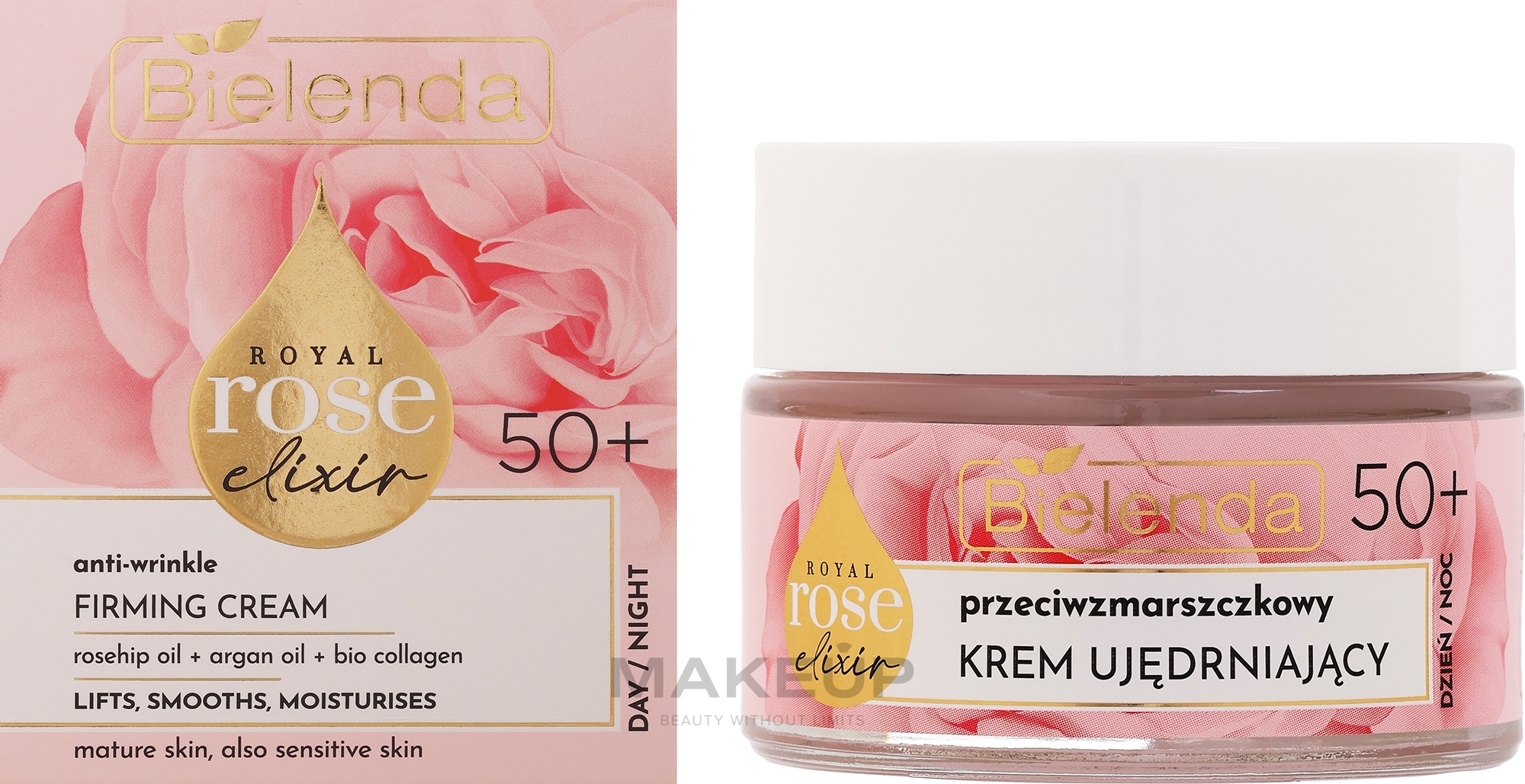 Ujędrniający krem do twarzy 50+ - Bielenda Royal Rose Elixir Face Cream — Zdjęcie 50 ml