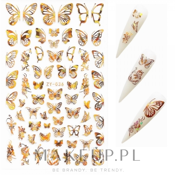 Naklejki na paznokcie 3D Motyle - Deni Carte — Zdjęcie ZY-036