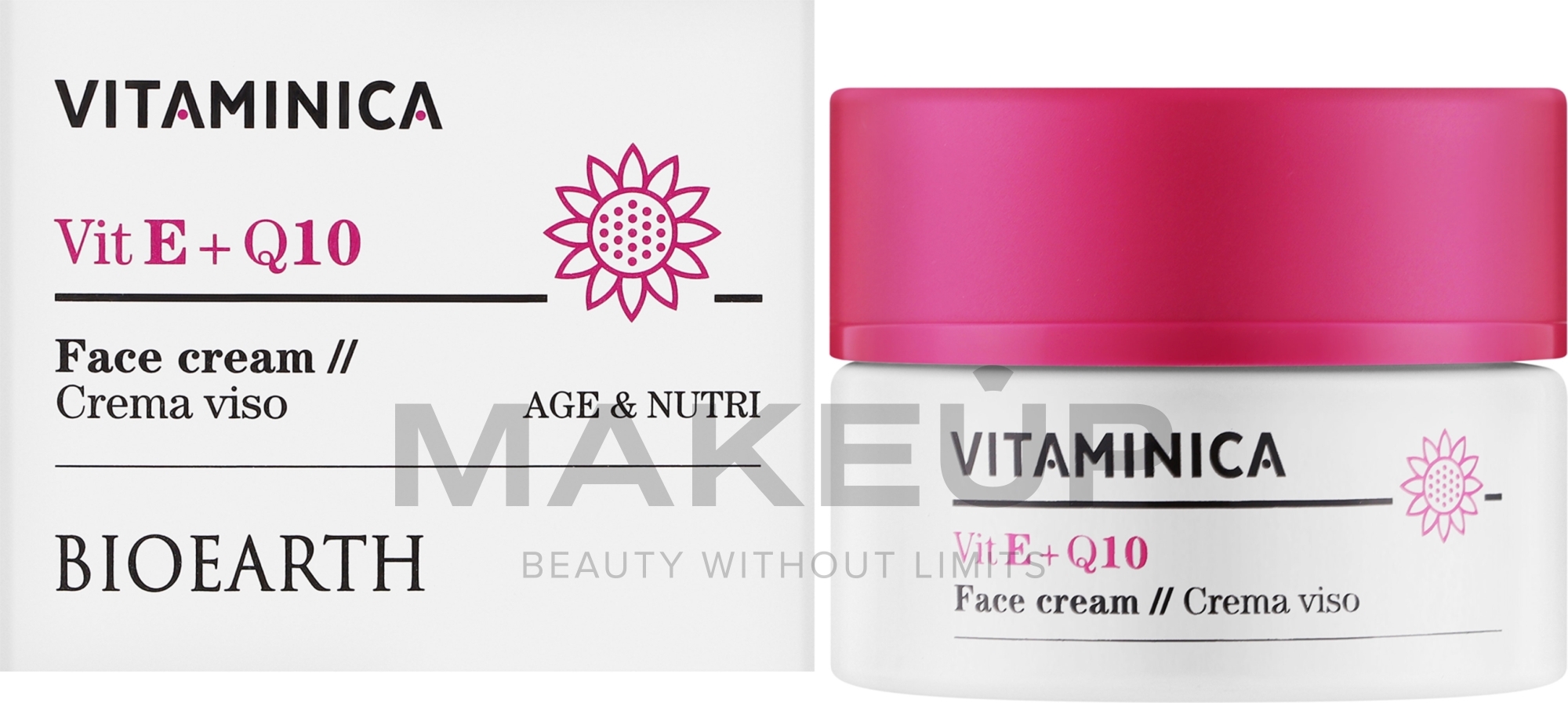 Krem do twarzy - Bioearth Vitaminica Vit E + Q10 Face Cream — Zdjęcie 50 ml