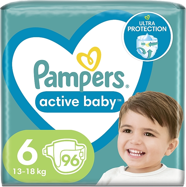 Pieluchy Active Baby 6 (13-18 kg), 96 szt - Pampers — Zdjęcie N1