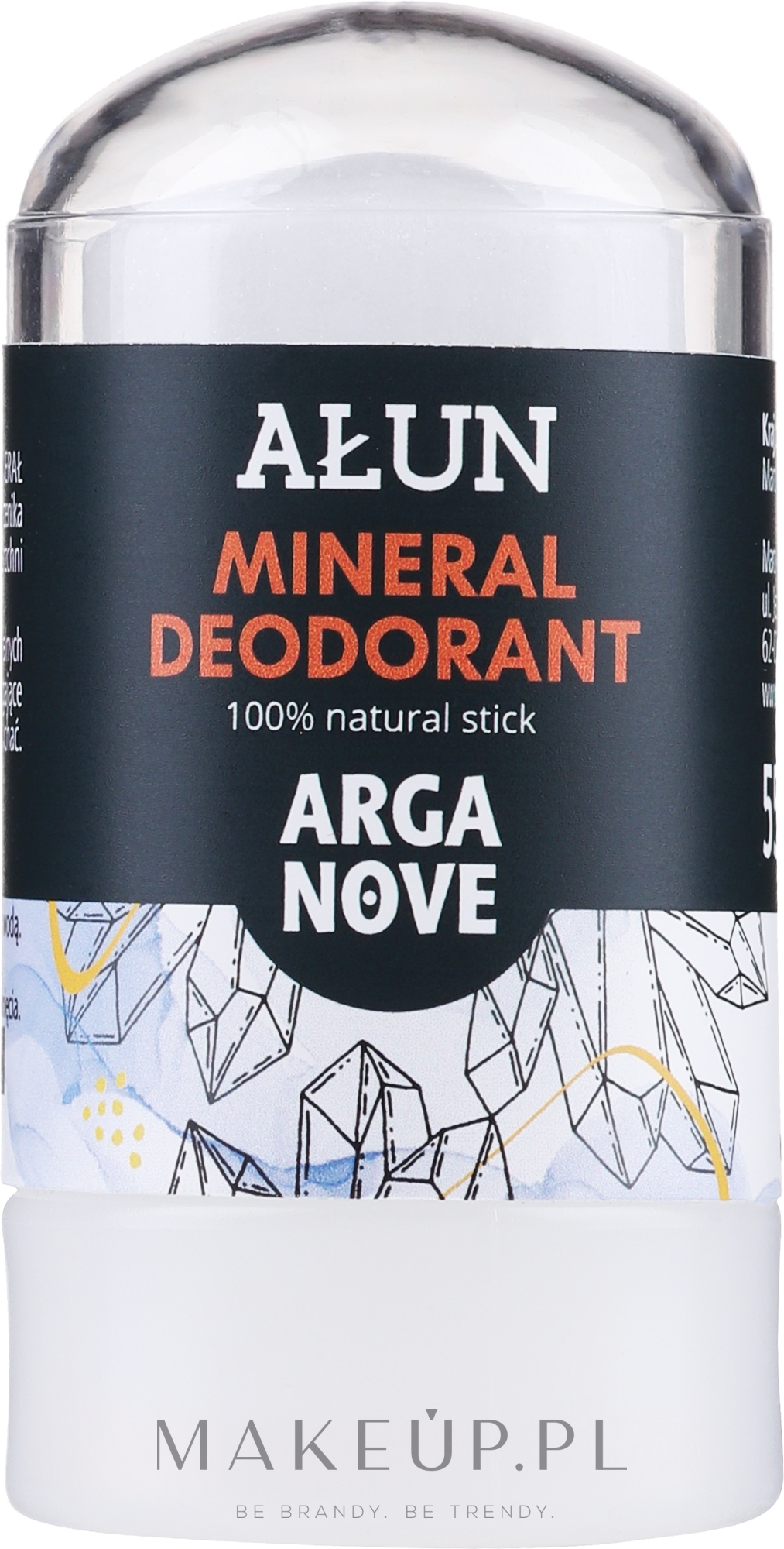 Ałun w sztyfcie 100% naturalny dezodorant mineralny bezzapachowy - Arganove Aluna Deodorant Stick — Zdjęcie 55 g