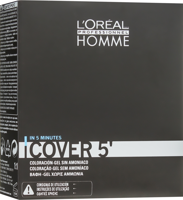 Koloryzujący żel do włosów dla mężczyzn - L'Oréal Professionnel Cover 5 — Zdjęcie N1