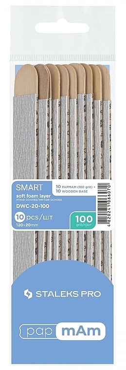 Pilniki wymienne soft base na drewnianej bazie, gradacja 100 - Staleks Pro Smart 20 papmAm — Zdjęcie N1