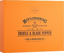 Scottish Fine Soaps Men’s Grooming Thistle & Black Pepper - Zestaw (soap 40 g + oil 20 ml + f/cr 75 ml + comb) — Zdjęcie N1