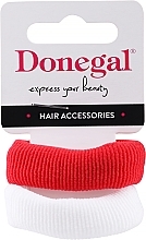 Kup Gumki do włosów, FA-5642, czerwona + biała - Donegal