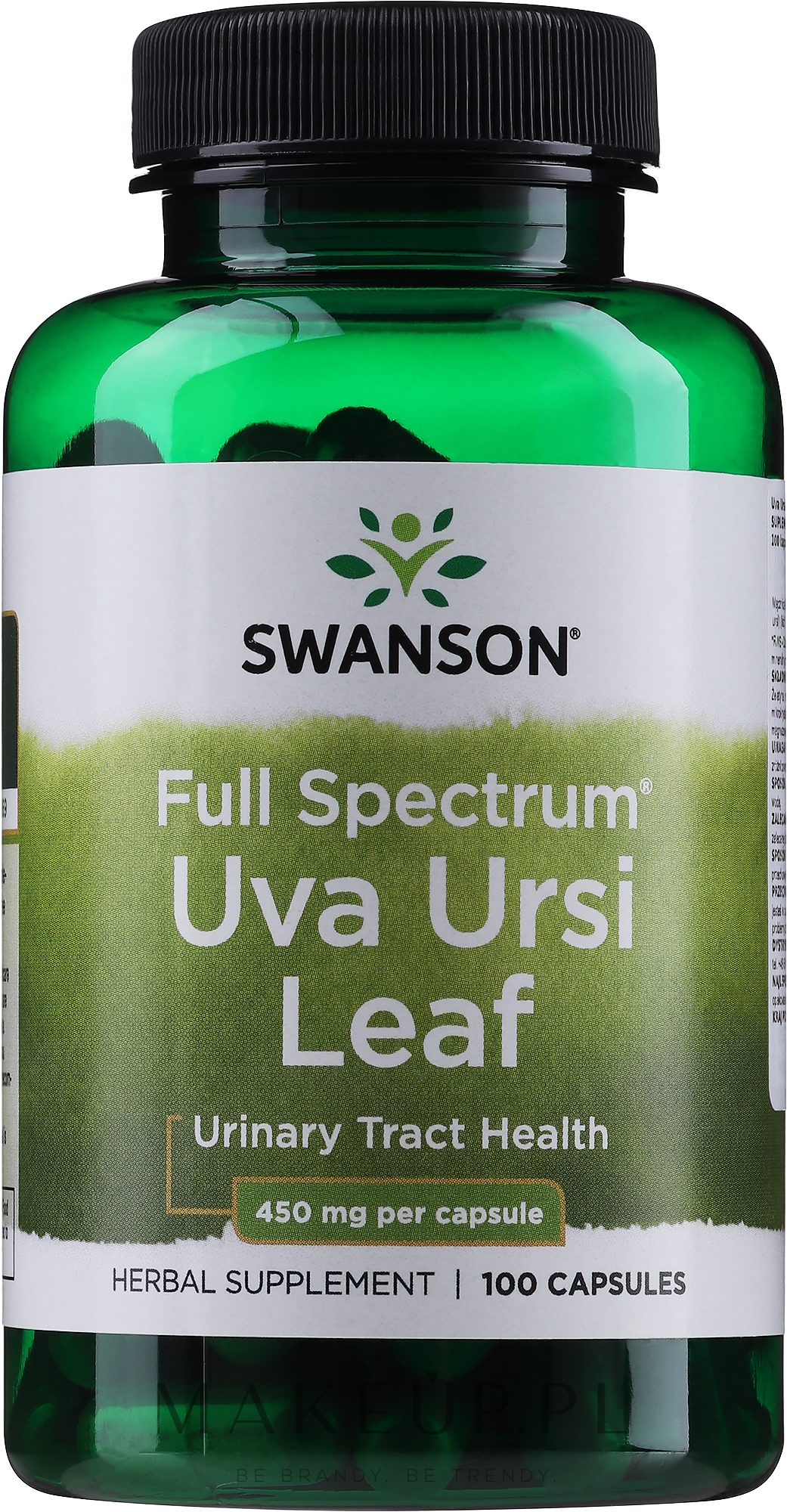 Suplement diety Mącznica lekarska, 450 mg	 - Swanson Uva Ursi Leaf 450 mg — Zdjęcie 100 szt.