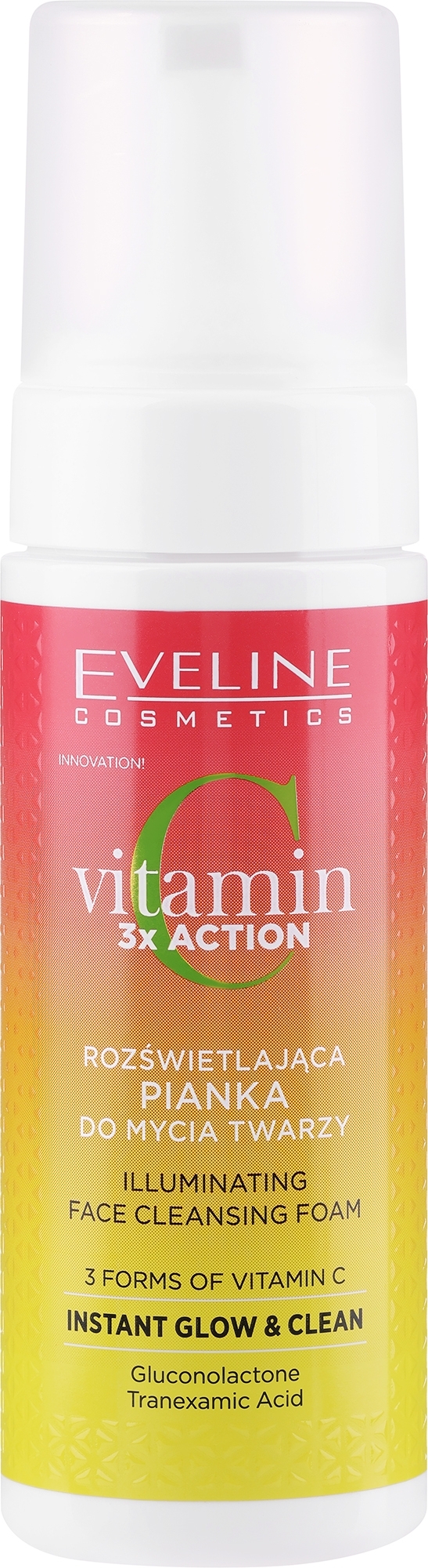 Oczyszczająca pianka do twarzy - Eveline Cosmetics Vitamin C 3x Action Illuminating Face Cleansing Foam — Zdjęcie 150 ml