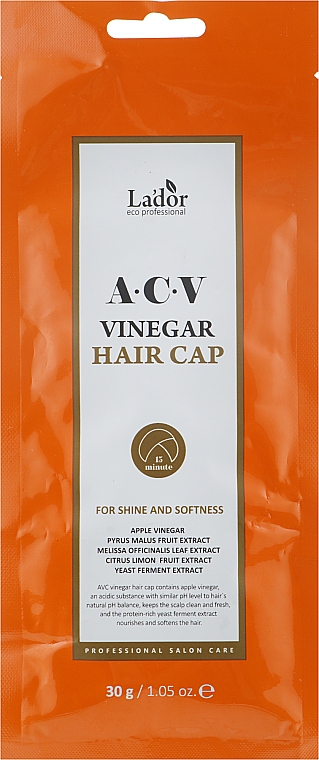 Maska-turban do włosów zniszczonych zabiegami chemicznymi z octem - La’dor ACV Vinegar Hair Cap