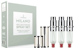Kup Zestaw napełnialnych flakonów na perfumy - Travalo Milano White Set (atomiser/3x5ml + case)