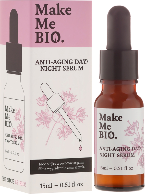 Przeciwzmarszczkowe serum do twarzy na dzień i na noc - Make Me Bio Anti-Aging Day/Night Serum — фото N2