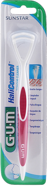 Skrobaczka do czyszczenia języka, czerwona - G.U.M Dual Action Tongue Cleaner Brush And Scraper — Zdjęcie N1