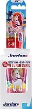 Zestaw dla dzieci w wieku 6-12 lat, jednorożec - Jordan Junior (toothpaste/50ml + toothbrush/1pc) — Zdjęcie N2