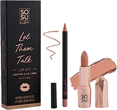 Zestaw dla mężczyzn - Sosu by SJ Let Them Talk Unveiled Lip Kit (lipstick/3,5g + lip/liner/1,35g) — Zdjęcie N1