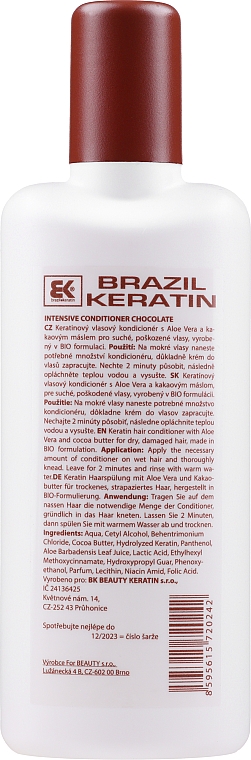 Odbudowująca odżywka do włosów zniszczonych - Brazil Keratin Intensive Repair Chocolate Conditioner — Zdjęcie N2