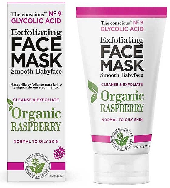 Maska do twarzy - Biovene Glycolic Acid Exfoliating Face Mask Organic Raspberry — Zdjęcie N1
