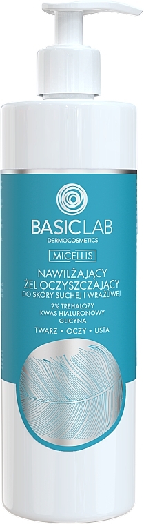 Nawilżający żel oczyszczający do skóry suchej i wrażliwej - BasicLab Dermocosmetics Micellis — Zdjęcie N2
