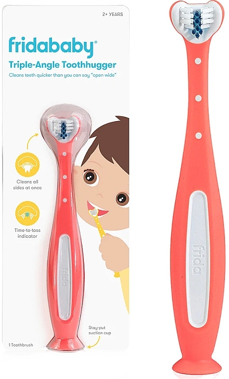 3D szczoteczka do zębów dla dzieci, różowa - Frida Baby Triple-Angle Toothhugger — Zdjęcie N1