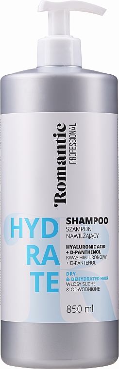 Nawilżający szampon do włosów suchych z kwasem hialuronowym i d-panthenolem - Romantic Professional Hydrate