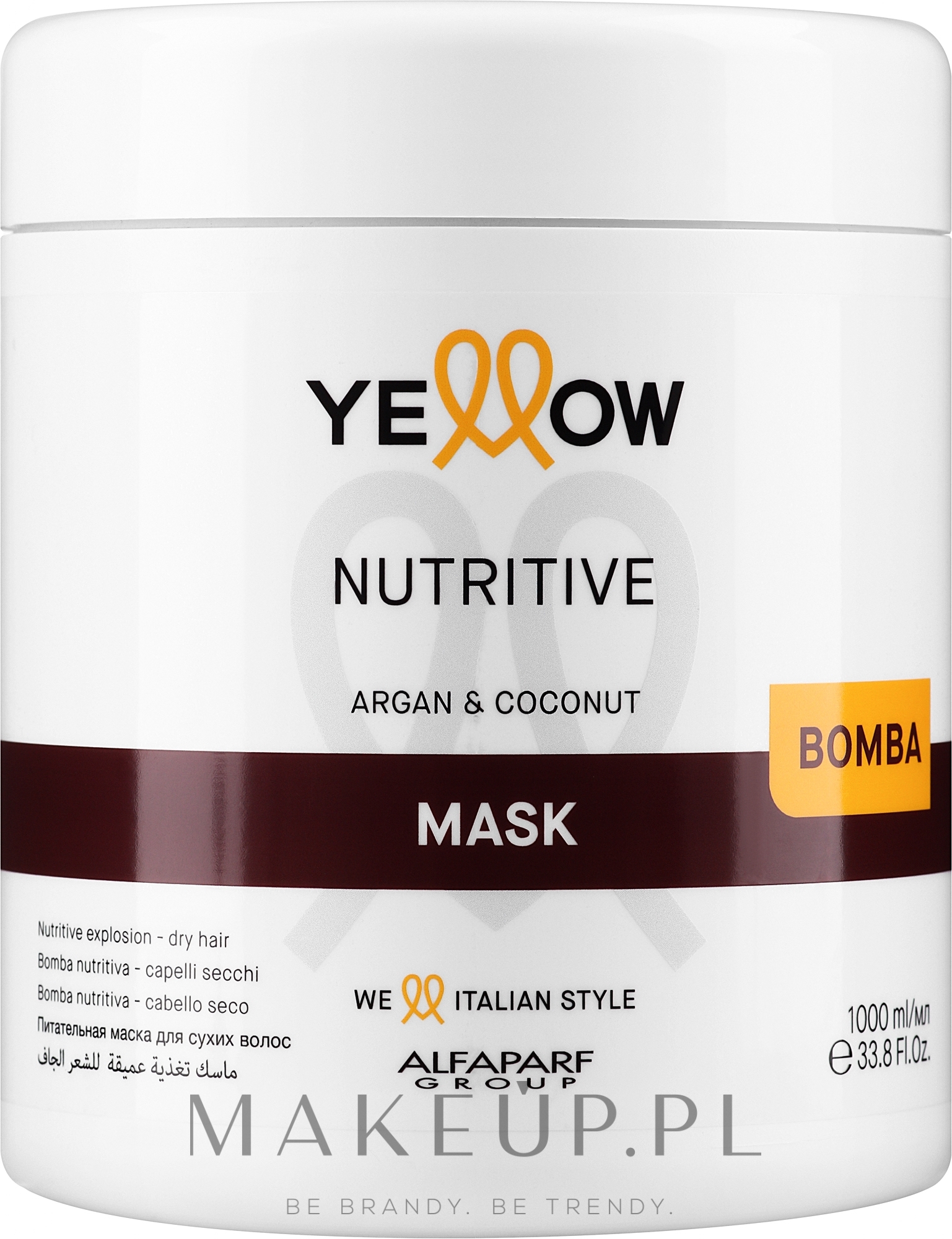 Odżywcza maska do włosów - Yellow Nutrive Argan & Coconut Mask — Zdjęcie 1000 ml