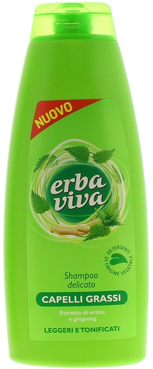 Szampon do włosów przetłuszczających się Pokrzywa i żeń-szeń - Erba Viva Shampoo for Oily Hair 