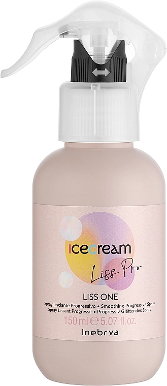 Wygładzający spray do włosów grubych i puszących się 15 w 1 - Inebrya Ice Cream Liss One 15in1 — Zdjęcie N1