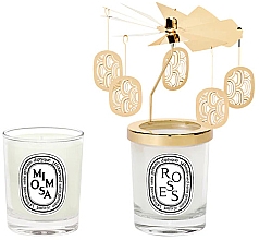 Kup Zestaw - Diptyque Carrousel Candle Gift Box Roses & Mimosa (candle/2x70g + acc)