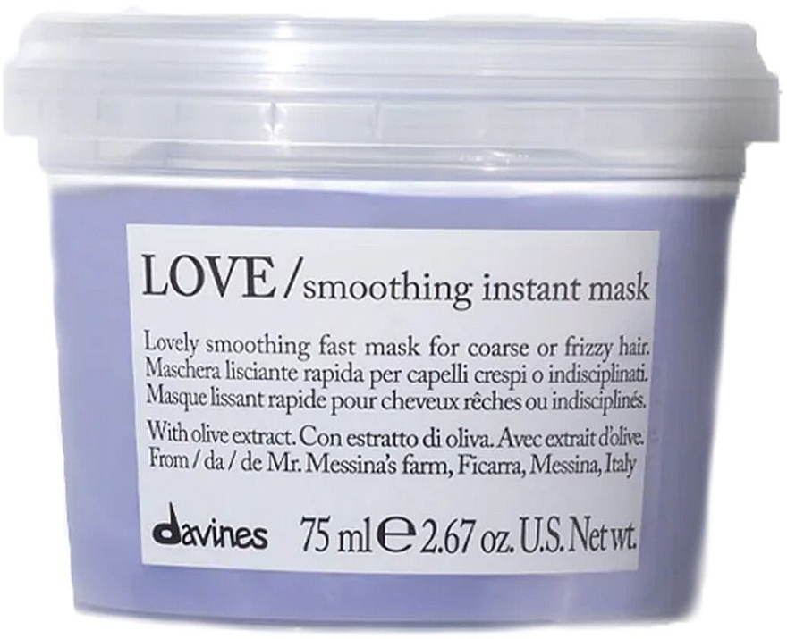 Ekspresowa maska wygładzająca przeciw puszeniu się włosów - Davines Love Smoothing Instant Mask — Zdjęcie N1