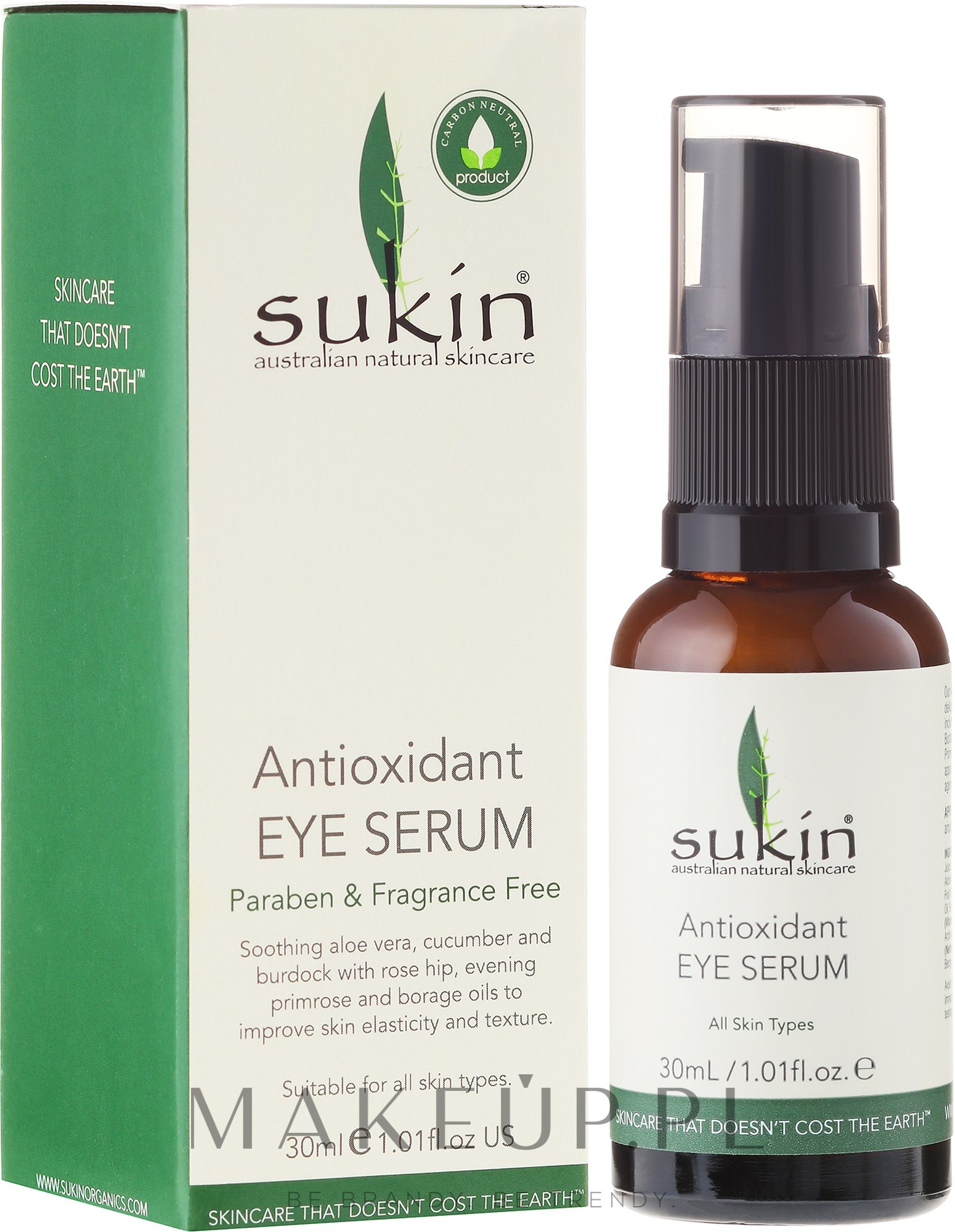 Antyoksydacyjne serum do skóry wokół oczu - Sukin Antioxidant Eye Serum — Zdjęcie 30 ml