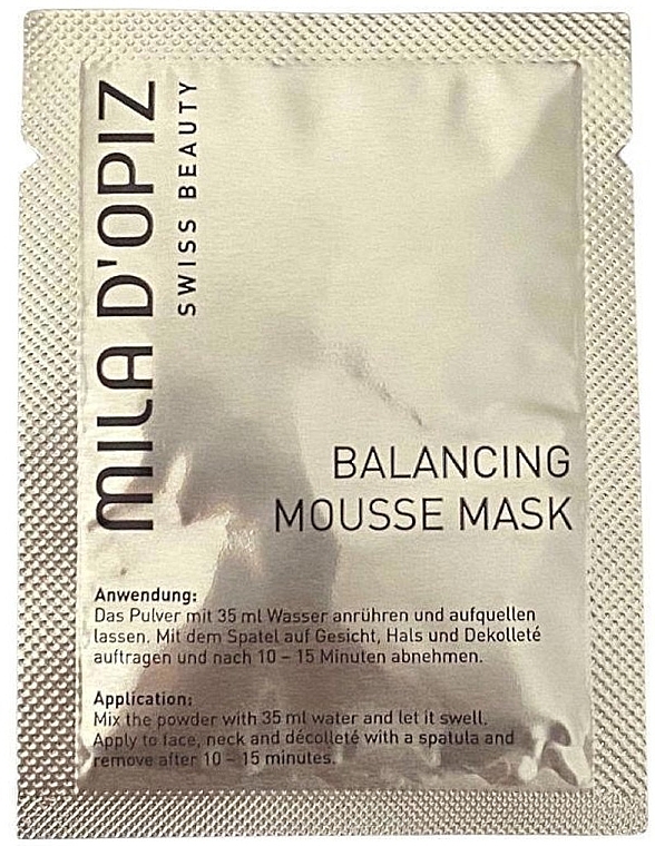 Balansująca maseczka w musie - Mila D’Opiz Swiss Beauty Balancing Mousse Mask — Zdjęcie N1