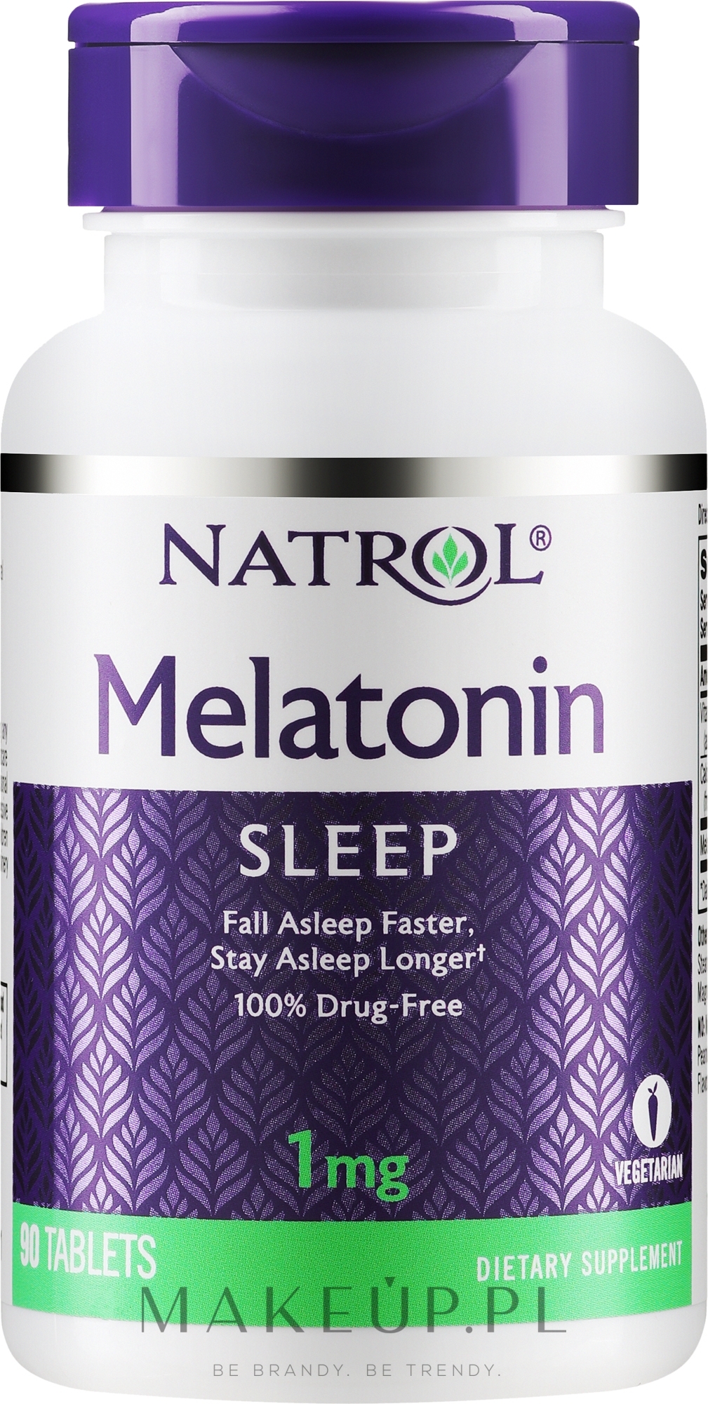 Melatonina, 1 mg - Natrol Melatonin Sleep — Zdjęcie 90 szt.