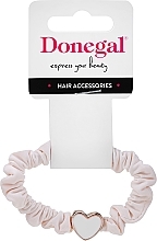 Kup Gumka do włosów, FA-5640, kremowa z serduszkiem - Donegal