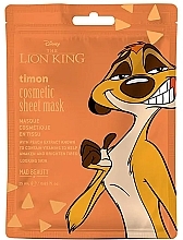 Maska na twarz z ekstraktem z brzoskwini - Mad Beauty Disney The Lion King Timon Cosmetic Sheet Mask — Zdjęcie N1