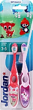 Kup Szczoteczki do zębów dla dzieci 3-5 lat, fioletowa + różowa - Jordan Step By Step Soft Clean