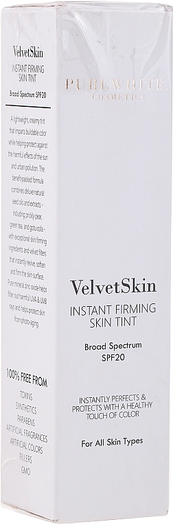 PRZECENA! Wielozadaniowy podkład do twarzy SPF 20 - Pure White Cosmetics VelvetSkin Instant Firming Skin Tint * — Zdjęcie N2