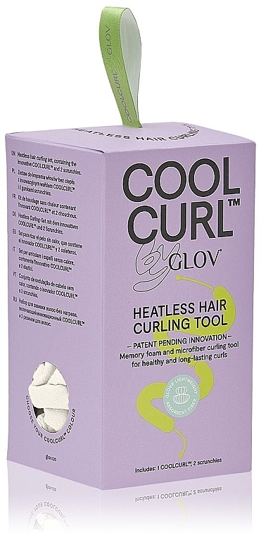 Zestaw do kręcenia włosów bez użycia ciepła, biały - Glov COOLCURL™ Box White — Zdjęcie N2