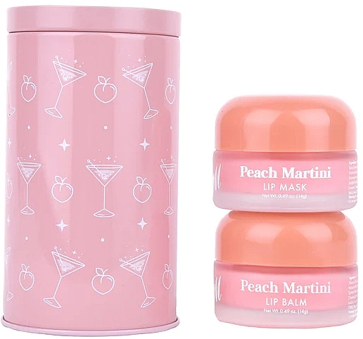 Zestaw do pielęgnacji ust - Barry M Peach Martini Lip Care Duo In Tin (lip/balm/14 g + lip/mask/14 g) — Zdjęcie N1