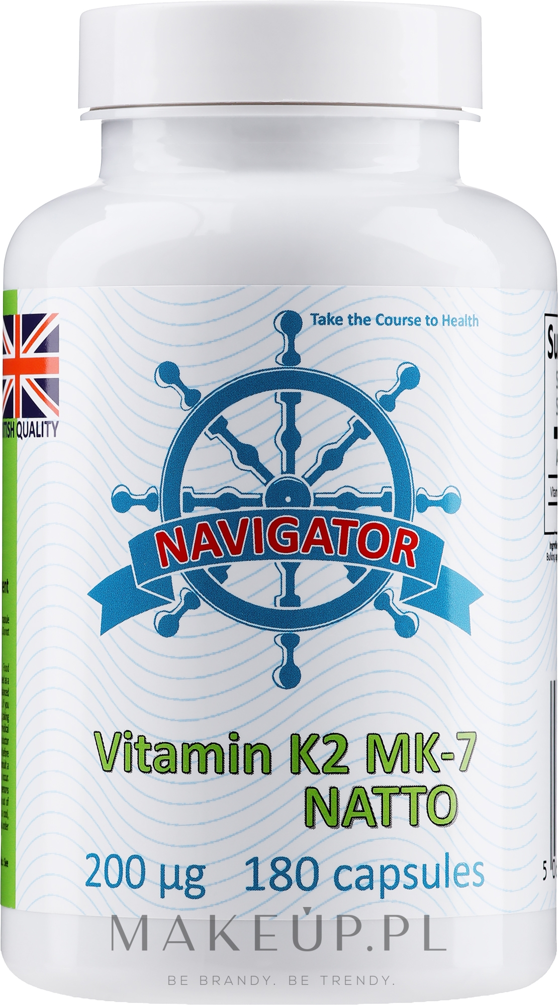 Witamina K2 MK-7, 200 mcg, w kapsułkach - Navigator Vitamin K2 MK-7 — Zdjęcie 180 szt.