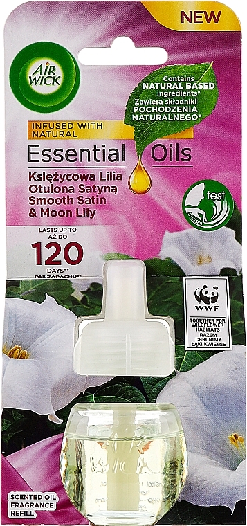 Elektryczny odświeżacz powietrza Księżycowa lilia otulona satyną - Air Wick Essential Oils Electric Smooth Satin & Moon Lily (wymienny wkład) — Zdjęcie N1