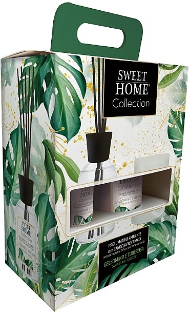 Zestaw - Sweet Home Collection Jasmine and Tuberose Gift Set (diffuser/100ml + candle/110g) — Zdjęcie N1