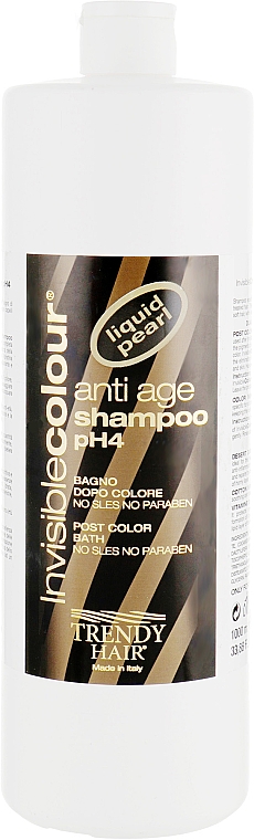 Szampon bez parabenów i siarczanów do włosów po koloryzacji - Trendy Hair Invisible Color Anti Age Ph4 Post Color Shampoo — Zdjęcie N1