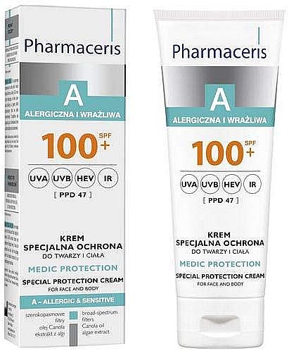 Krem przeciwsłoneczny do twarzy SPF 100+ - Pharmaceris A Medic Protection Special Protection Cream — Zdjęcie N1