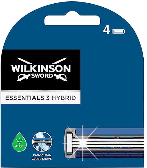 Wymienne wkłady do golenia, 4 szt. - Wilkinson Sword Essentials 3 Hybrid — Zdjęcie N1