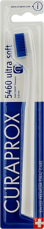Ultramiękka szczoteczka do zębów CS 5460, D 0,10 mm, biało-niebieska - Curaprox Ultra Soft