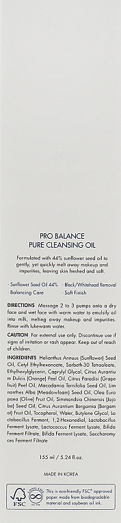 Oczyszczający olejek hydrofilowy z probiotykami - Dr.Ceuracle Pro Balance Pure Cleansing Oil — Zdjęcie N3