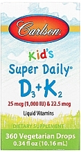 Kup Witaminy w płynie dla dzieci - Carlson Labs, Kid's Super Daily D3 + K2 25 mcg